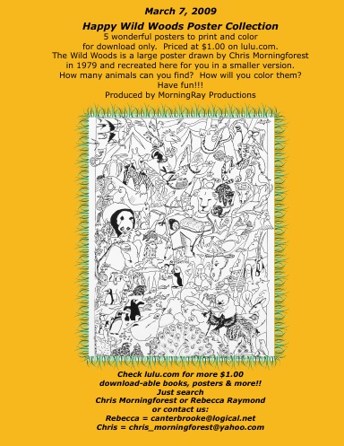 Posters (black&white) Happy Wild Woods