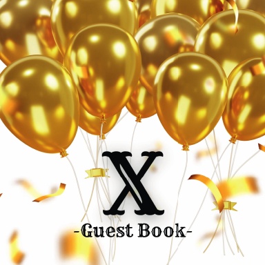 Initial Letter X Guest Book