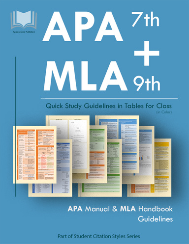 APA 7th + MLA 9th Quick Study Guidelines in Tables for Class (in Color)