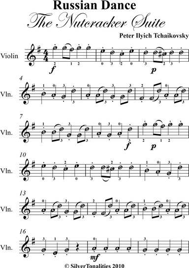 Russian Dance Nutcracker Suite Easy Violin Sheet Music