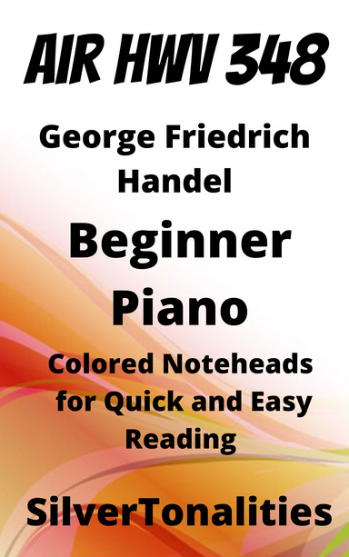 Air Number 2 Water Music HWV 384 Beginner Piano Sheet Music with Colored Notation