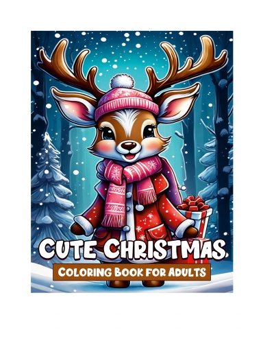 Cute Christmas Coloring Book for Adults: Giant Super Jumbo Features 80 Coloring Pages of Cute Christmas Designs for Relaxation