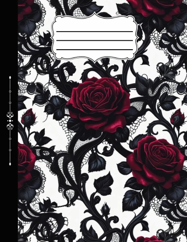 Dark Academia Goth Red Roses Composition Notebook