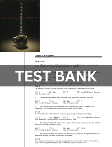 Test Bank Management 7th Edition