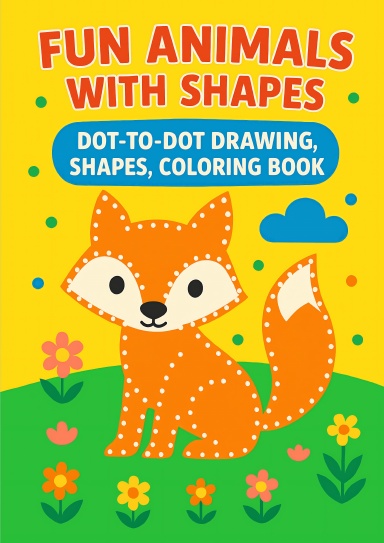 Fun Animals with Shapes (Dot-to-Dot Drawing, Shapes, Coloring Book)