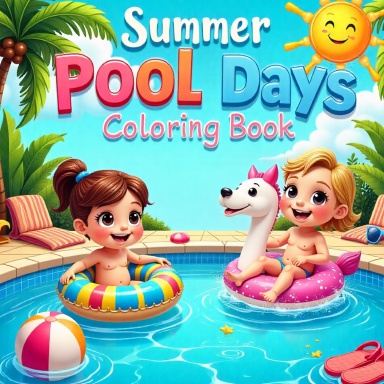 Summer Pool Days Coloring Book