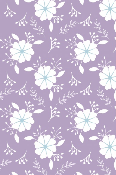 Purple with White Flowers – Lined Notebook