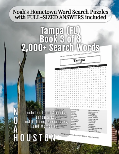 Noah’s Hometown Word Search Puzzles with FULL-SIZED ANSWERS included Tampa (FL), Book 3 of 3