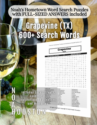 Noah’s Hometown Word Search Puzzles with FULL-SIZED ANSWERS included Grapevine (TX)
