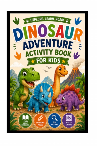 Dinosaur Adventure Activity Book for Kids