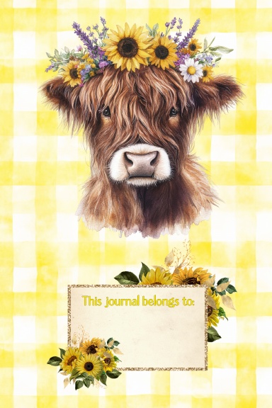 Sunflower Cow Lined Journal