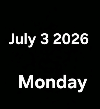 July 3 2026 Monday