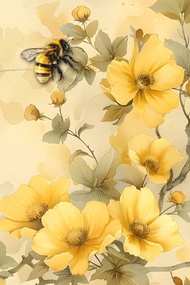 Bees Illustrated Unlined Journal