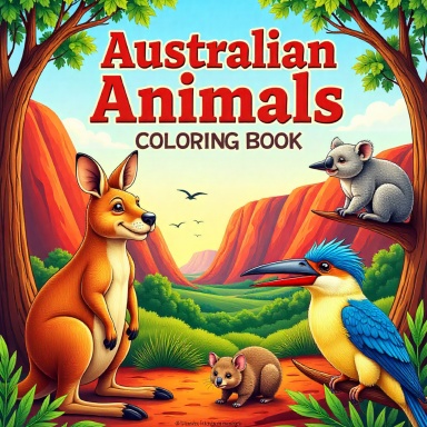 Australian Animals Coloring Book