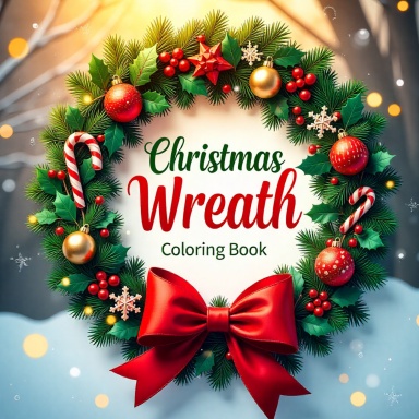 Christmas Wreath Coloring Book