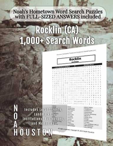 Noah’s Hometown Word Search Puzzles with FULL-SIZED ANSWERS included Rocklin (CA)