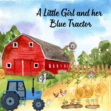 A Little girl and her Blue Tractor
