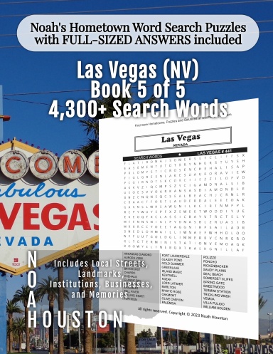 Noah’s Hometown Word Search Puzzles with FULL-SIZED ANSWERS included Las Vegas (NV), Book 5 of 5
