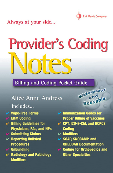 Provider's Coding Notes: Billing & Coding Pocket Guide (Davis's Notes) First Edition