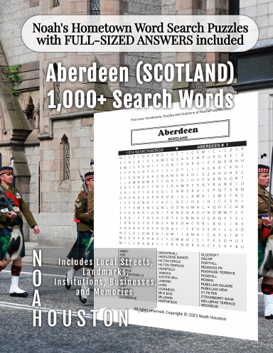 Noah’s Hometown Word Search Puzzles with FULL-SIZED ANSWERS included Aberdeen (SCOTLAND)