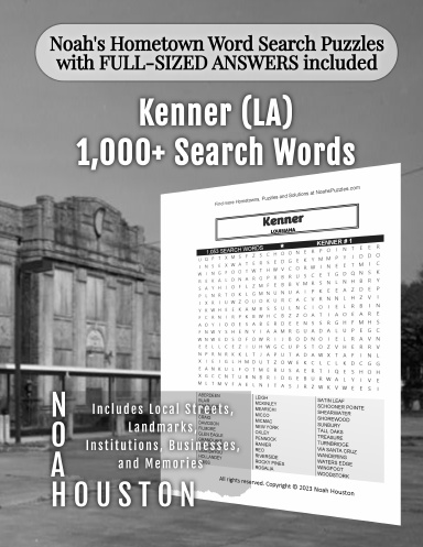 Noah’s Hometown Word Search Puzzles with FULL-SIZED ANSWERS included Kenner (LA)