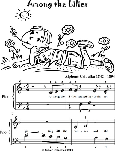 Among the Lilies Beginner Piano Sheet Music