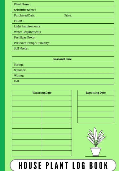 House Plant Log Book