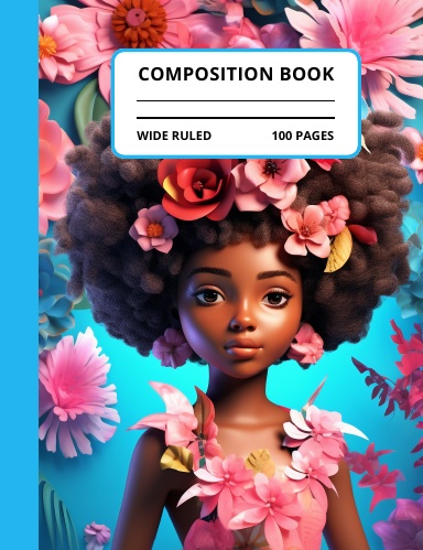 3D Afro Girl Composition Book