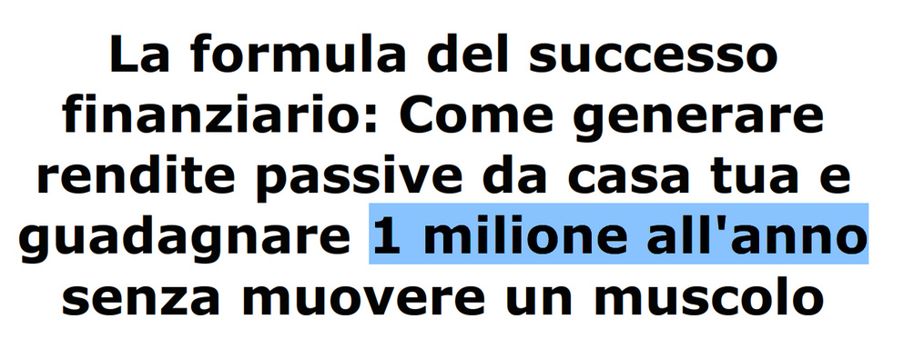 1 milione all'anno