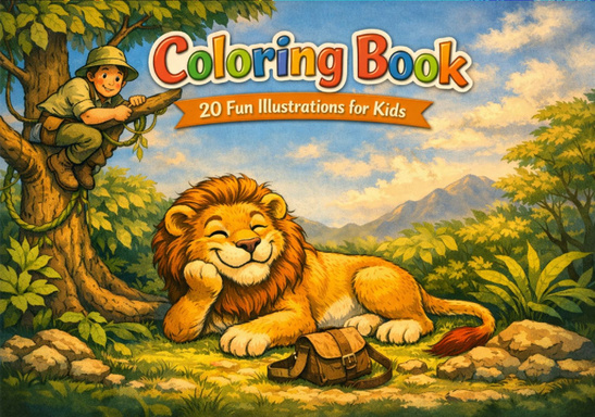 Two-Level Coloring Book – Easy & Advanced Animal Scenes