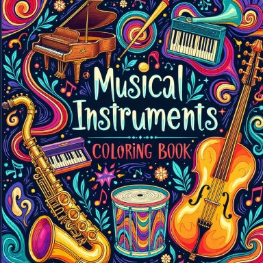 Musical Instruments Coloring Book