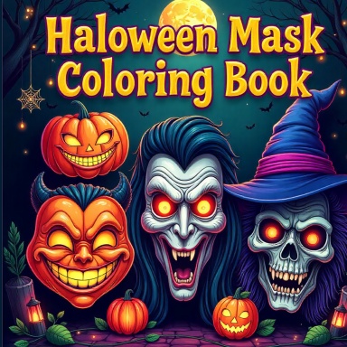 Halloween Mask Coloring Book