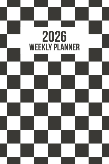 2026 Grey Checkered Weekly Planner