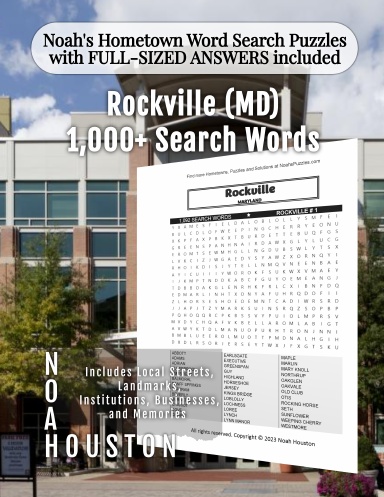 Noah’s Hometown Word Search Puzzles with FULL-SIZED ANSWERS included Rockville (MD)