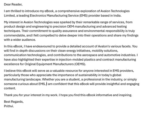 Avalon Differently Build for Next Gen Electronic World.
