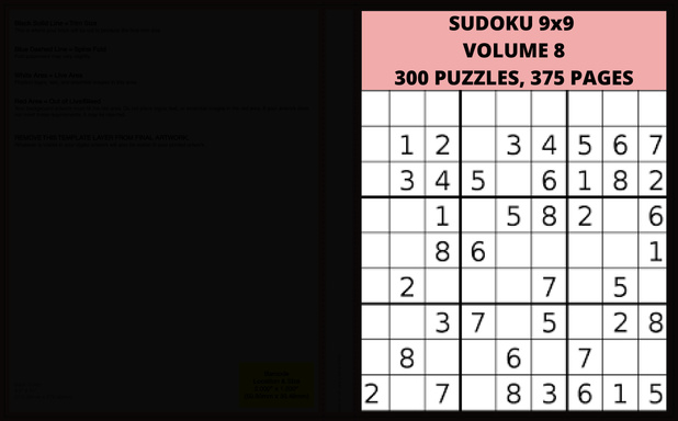 SUDOKU 9x9 VOLUME 8  300 PUZZLES : 375 PAGES