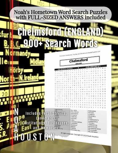 Noah’s Hometown Word Search Puzzles with FULL-SIZED ANSWERS included Chelmsford (ENGLAND)