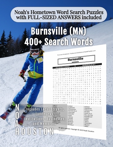 Noah’s Hometown Word Search Puzzles with FULL-SIZED ANSWERS Burnsville (MN)