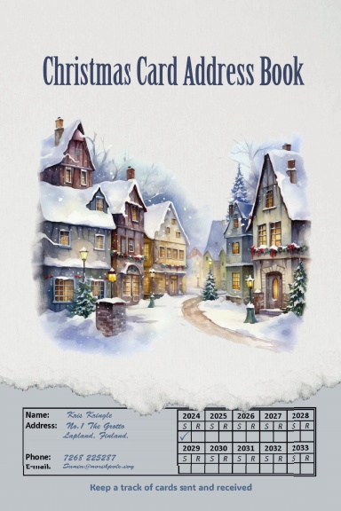 Christmas Card Address Book: Christmas Village | Record Sent and Received Cards for upto 10 Years | 624 Addresses