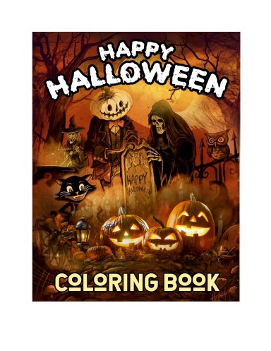 Happy Halloween Coloring Book for Adults: Giant Super Jumbo Features 100 Coloring Pages of Halloween Designs for Stress Relief and Relaxation