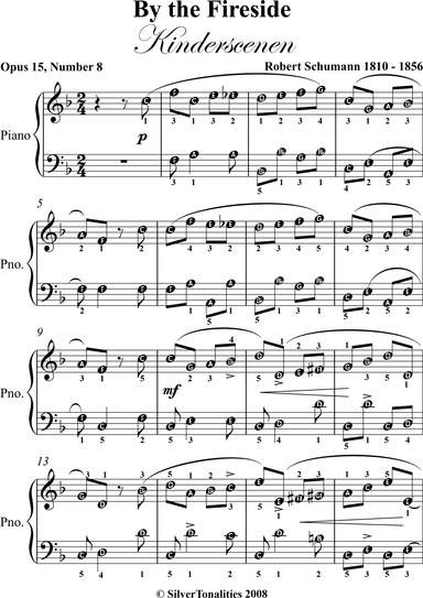 By the Fireside Kinderscenen Opus 15 Number 8 Easy Piano Sheet Music