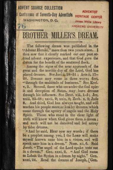 Brother Miller's Dream