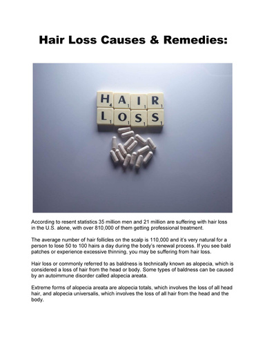 Hair Loss Causes & Remedies