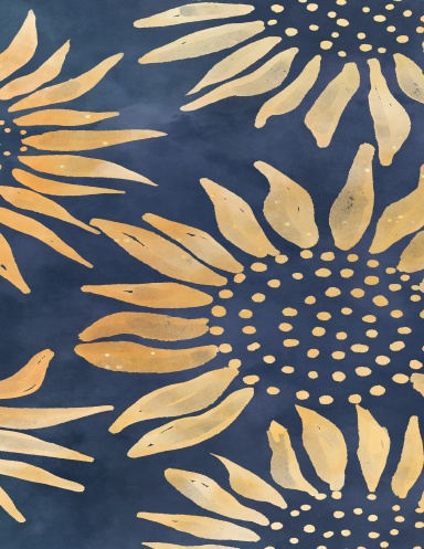 Sunflower Batik Spiral Bound Notebook Vol. 3 | 8.5 x 11 | 100 Blank Pages | Glossy