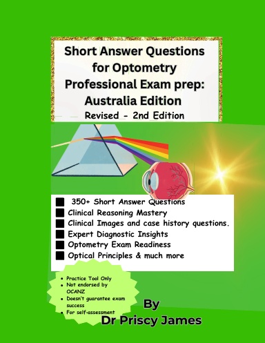 Short Answer Questions for Optometry Professional Exam prep: Australia Edition