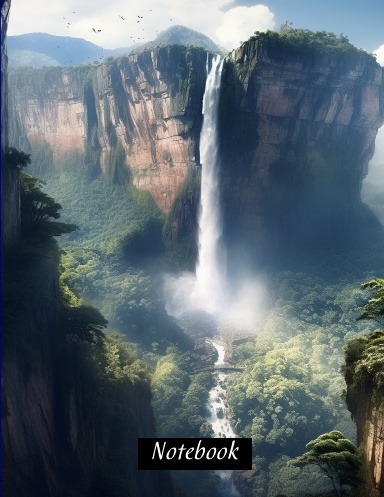 Angel falls in Venezuela/for teens and adults/notebook,journal or sketchbook/8.5 x 11 inch