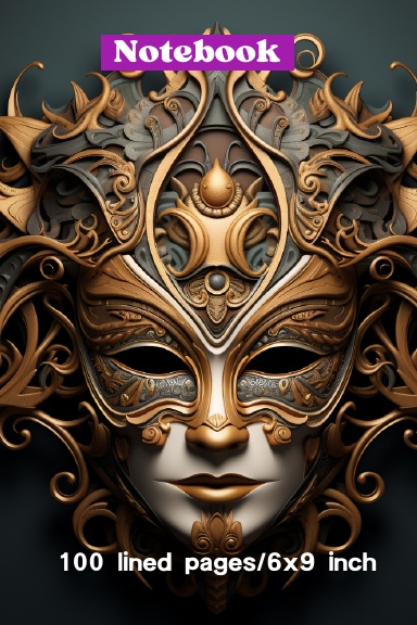 Masquerade Mask:notebook/journal/sketchbook:100 pages/6×9 inch