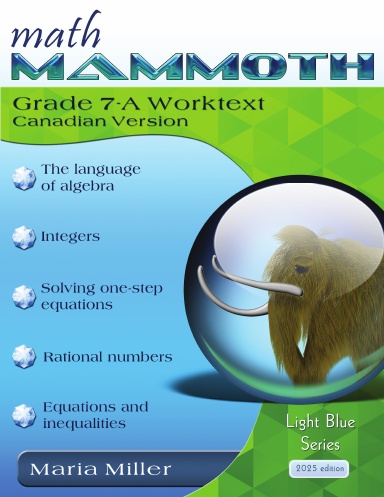 Math Mammoth Grade 7-A Worktext (Canadian Version)