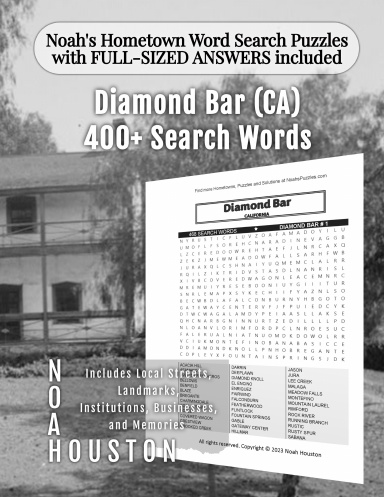 Noah’s Hometown Word Search Puzzles with FULL-SIZED ANSWERS included Diamond Bar (CA)