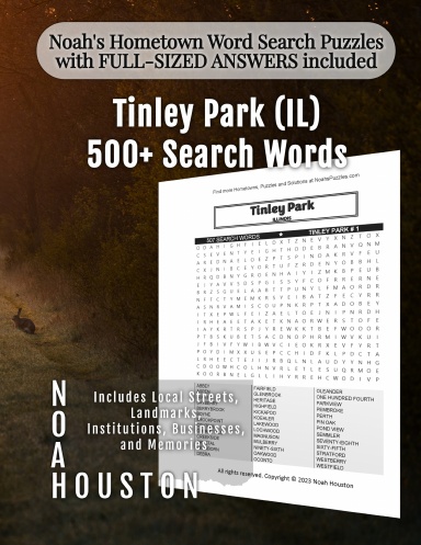 Noah’s Hometown Word Search Puzzles with FULL-SIZED ANSWERS included Tinley Park (IL)